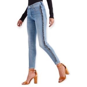 7 for all mankind Vintage Luxe Beaded Fringe Detail Blue Jeans